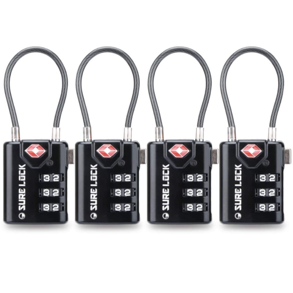 TSA Compatible Travel Luggage Locks, Inspection Indicator, Easy Read Dials - 1, 2,4,6 & 8 Pack