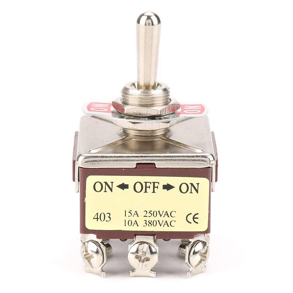 Oumefar 4PDT 3 Position Toggle Switch 12 Pin ON/OFF/ON Mini Terminal Toggle Switch 15A/250VAC 10A/380VAC for Industrial Control