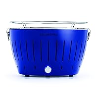  Lotusgrill Lotusgrill klein blau Edelstahl Stahl Kunststoff Camping Balkon Picknick ✔ rund ✔ tragbar rauchfrei ✔ Grillen mit Holzkohle ✔ für den Tisch 