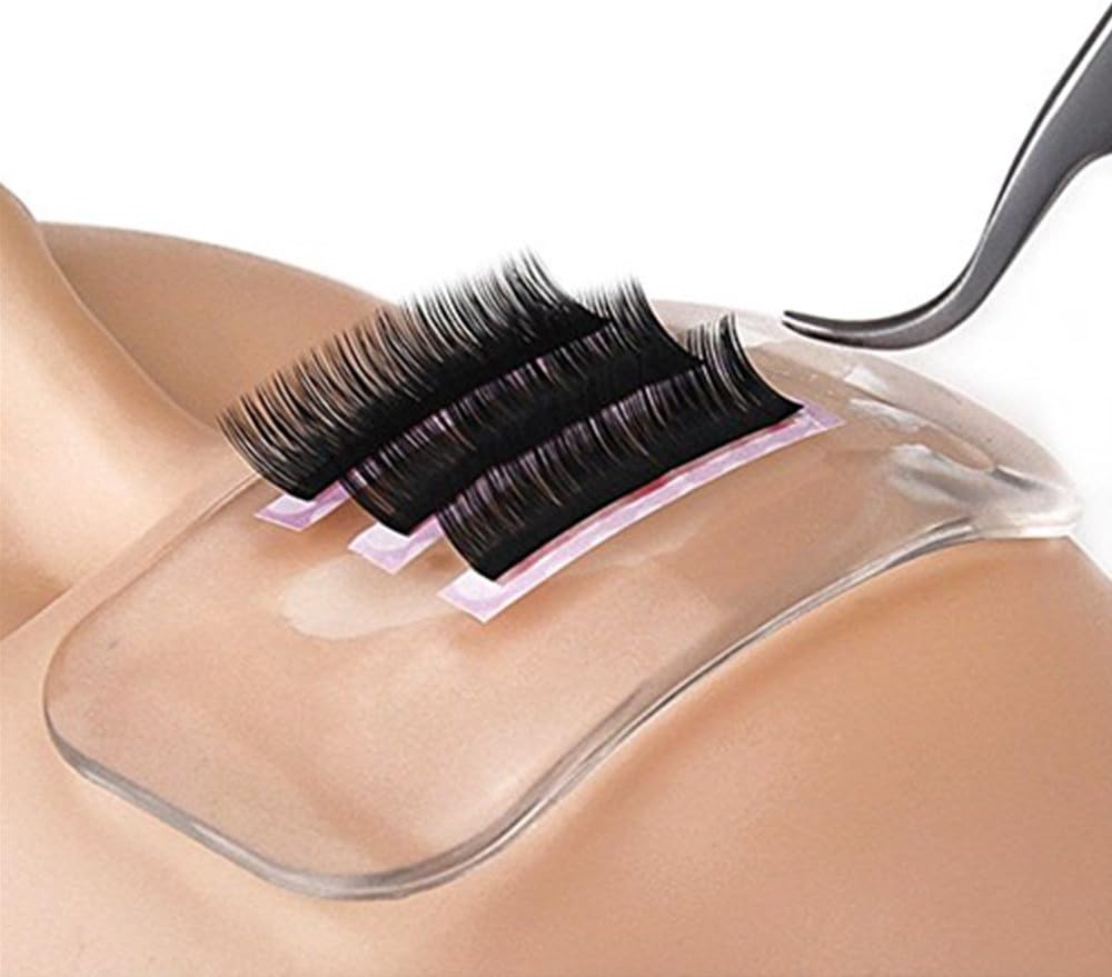MISMXC Reusable Silicone False Eye Lashes Holder Pad Tray for Eyelashes Extensions (Clear)
