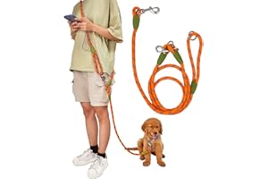 pawstrip Hands Free Dog Leash Crossbody Dog Running Leash Handsfree Pet Rope for Hiking Training Heavy Duty Reflective Pet Walking Belt (Orange)