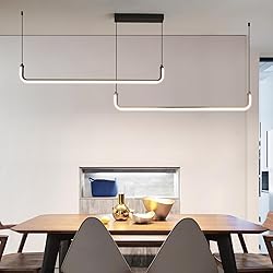 Chandelier, 2-Light Modern Ceiling U-Shaped Pendant