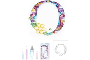 Uniquilling Quilling Paper Quilling Kit for Adults Beginner, 8 * 10-inch Letters, Exquisite DIY Paper Filigree Painting Kits Quilling Tools, Home Room Wall Art Decor Best Gifts(Basic)