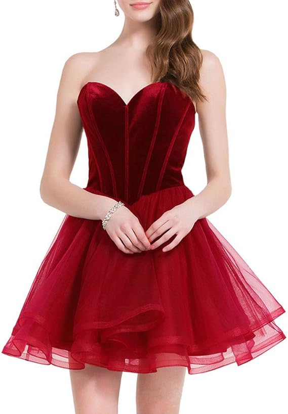 red velvet homecoming dress