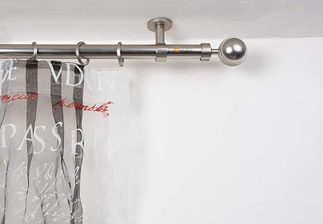 Incasa Curtain Pole O 28 Mm Lenght 380 Cm Satin Steel