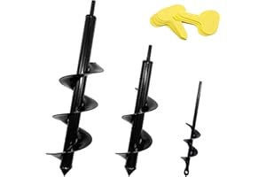 NUNGT 3PCS Auger Drill Bit Set for Planting, Bulb Planting, Garden Auger Spiral Drill Bit for 3/8 inch Hex Drive Drill