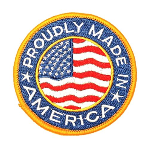 Proudly Made In America Patch USA Industry Badge Embroidered Iron On Applique