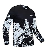 Mountain Bike Jersey for Men, Long Sleeve Dirt Bicycle Shirt for Motorcycle Motocross BMX Moto Mx ATV Riding Off Road