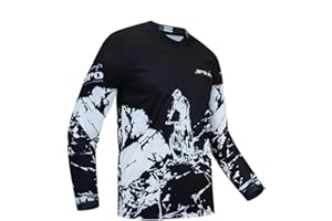 YOUALSO Mountain Bike Jersey for Men, Long Sleeve Dirt Bicycle Shirt for Motorcycle Motocross BMX Moto Mx ATV Riding Off Road