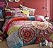 FADFAY Home Textile,Boho Style Bedding Set,Boho Duvet Cover Set,Bohemian Bedding Set,Queen,4Pcs