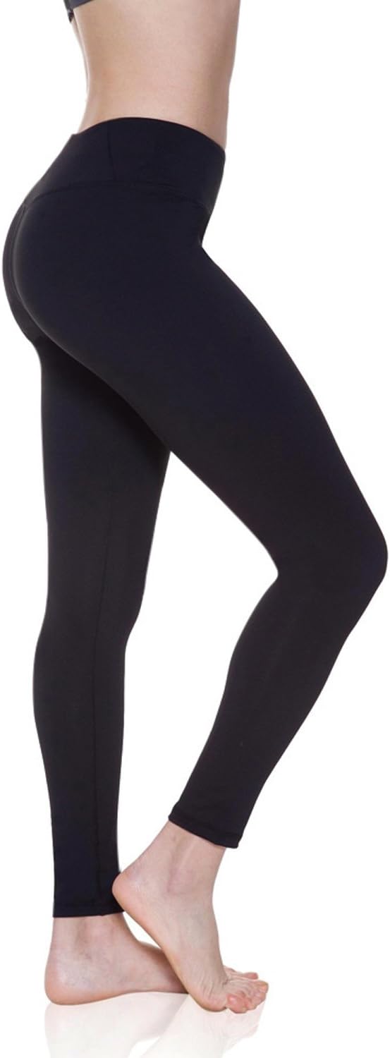 Lesfun Black Leggings Sexy Capris Yoga Pants with Sheer Mesh Tummy Control Workout Tights for Women