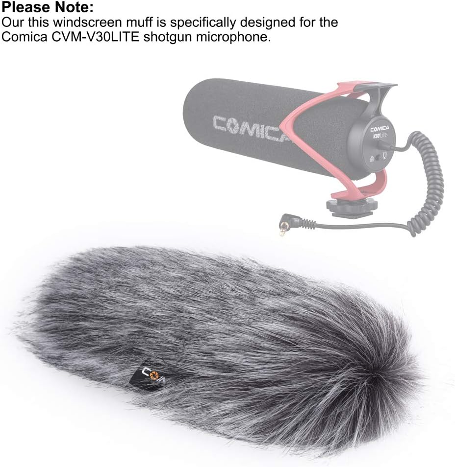 comica CVM-MF2 Outdoor Microphone Furry Windscreen Muff Professional Wind Cover Compatible with CVM-V30 LITE Shotgun Video Microphone - Image 3