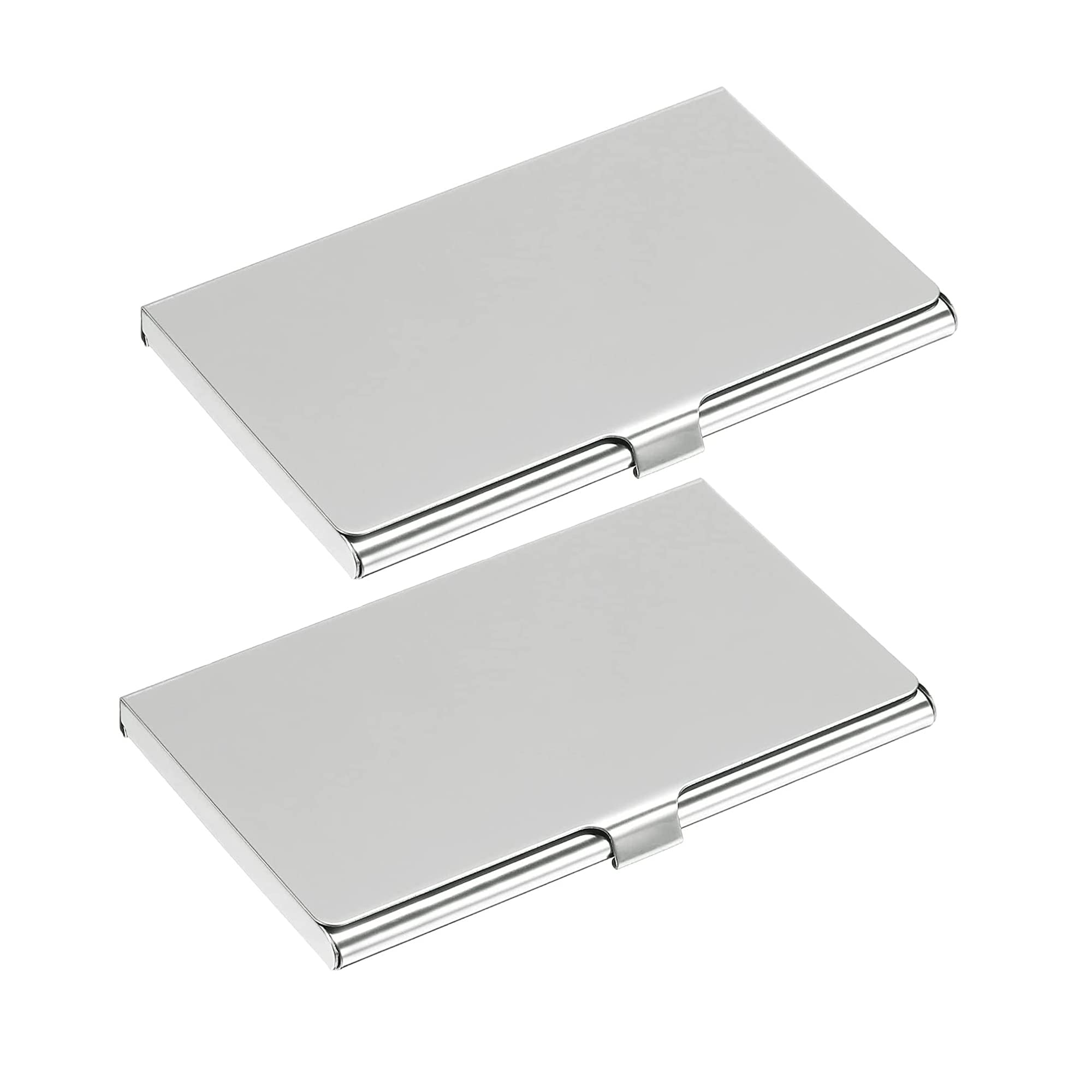 CiciIng Business Card Holders, 2 Pcs Stainless Steel, Super Light, Card Case for Men and Women