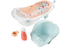 Fisher-Price™ Baby to Toddler Bath 4-in-1 Sling 'N Seat Tub with Removable Infant Support and 2 Toys, Summer Blossoms