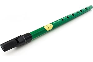 Feadóg Brass Traditional Irish Tin Penny Whistle in the Key of D, Green Colour