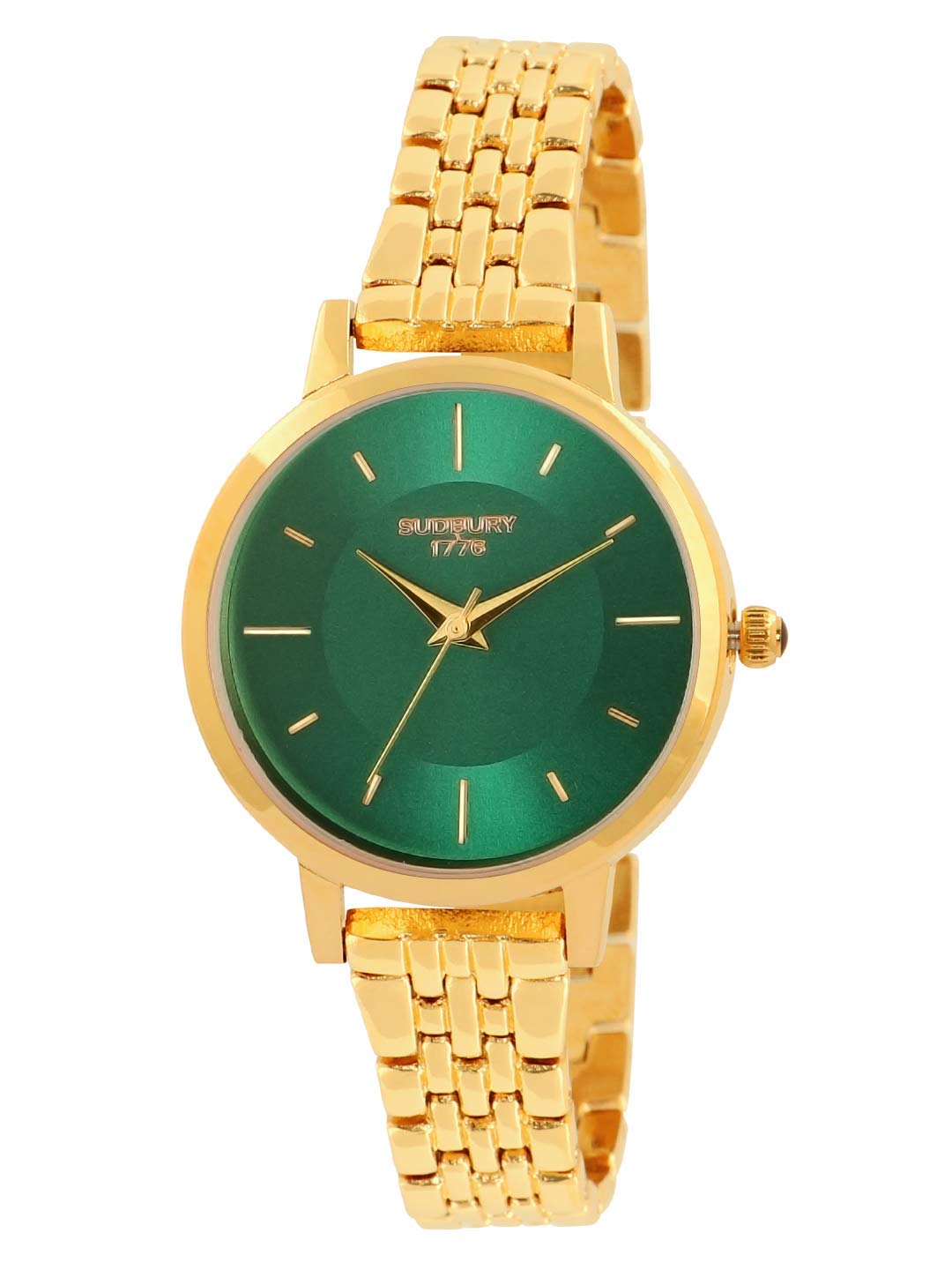 Sudbury 1776Kendra Analog Gold Green Dial Women's Watch - SL-20-GLGRN