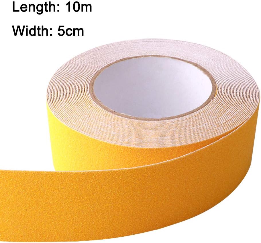 QitinDasen 10 M X 5 cm Yellow Anti-Slip Tape, Self-Adhesive Non-Slip Safety Tape, for Indoor & Outdoor (1 Roll) - Image 3