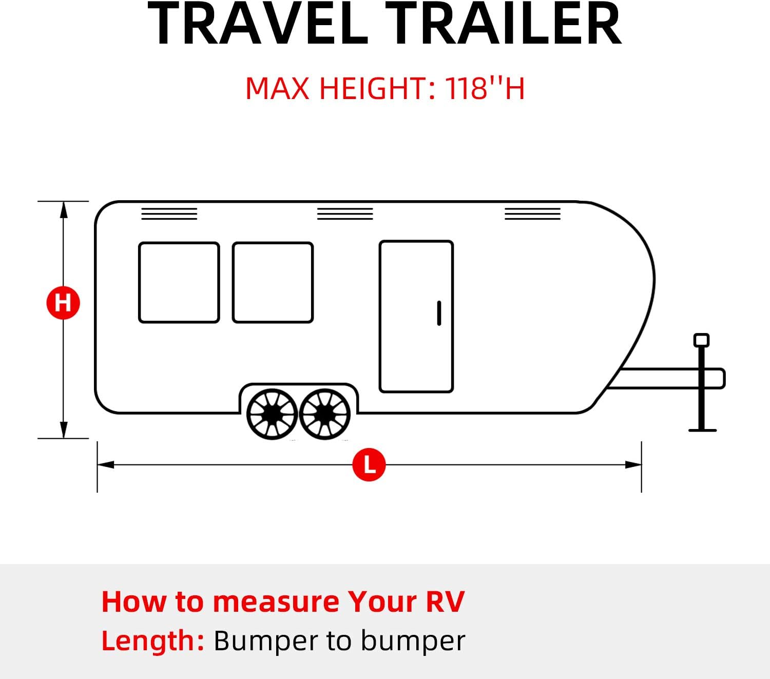 Umbrauto Travel Trailer RV Cover Thick 3 Layers Polypro Anti-UV Top Panel Waterproof Breathable Camper Covers Ripstop Fits 20‘ Travel Trailer: Automotive