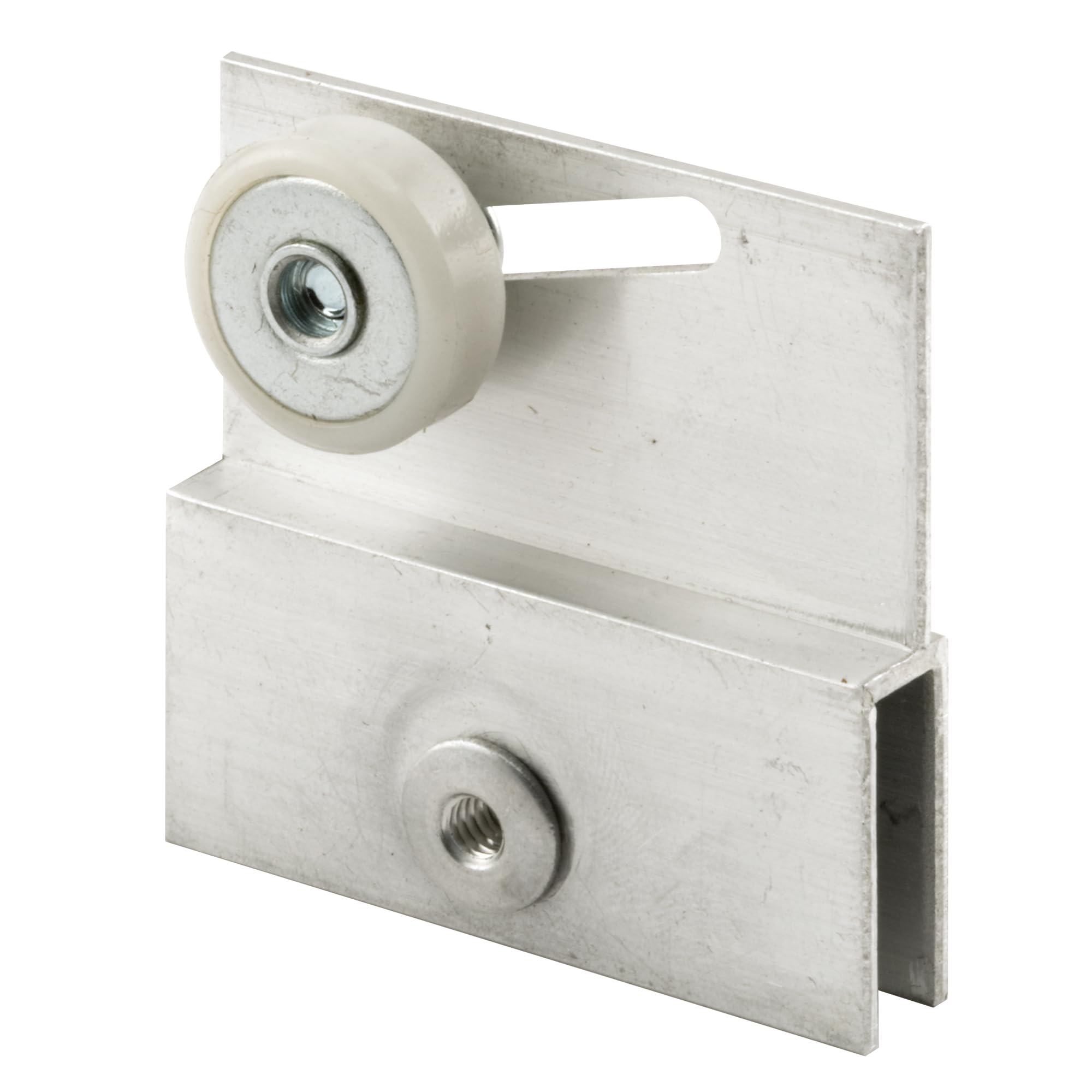 Photo 1 of Prime-Line M 6054 Frameless Sliding Shower Door Top Bracket, 3/4 In., Flat Plastic Wheel, Steel Ball Bearings 2 Count (Pack of 1)