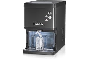 Habitio Nugget Ice Maker, Self-dispensing Countertop Ice Maker, Pebble Ice Machine with 3L Detachable Water Tank, 33lbs Chewable Ice Cubes /24H, Electric Pellet Ice Maker with Self-cleaning Function