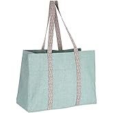 Folkulture Beach Tote for Women - 100% Cotton, 16 X 15 Inch Large Summer Bag with 2 Pockets | Perfect Pool & Travel Tote, Lightweight