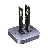 UGREEN 20Gbps Cloner, M.2 Duplicator Dual Bay NVMe Enclosure for Mac mini | Tool-Free USB3.2 Gen 2X2 to USB Adapter M.2 Docking Station for M Key PCIE NVMe SSD Reader Supports Offline Clone Up to 16TB