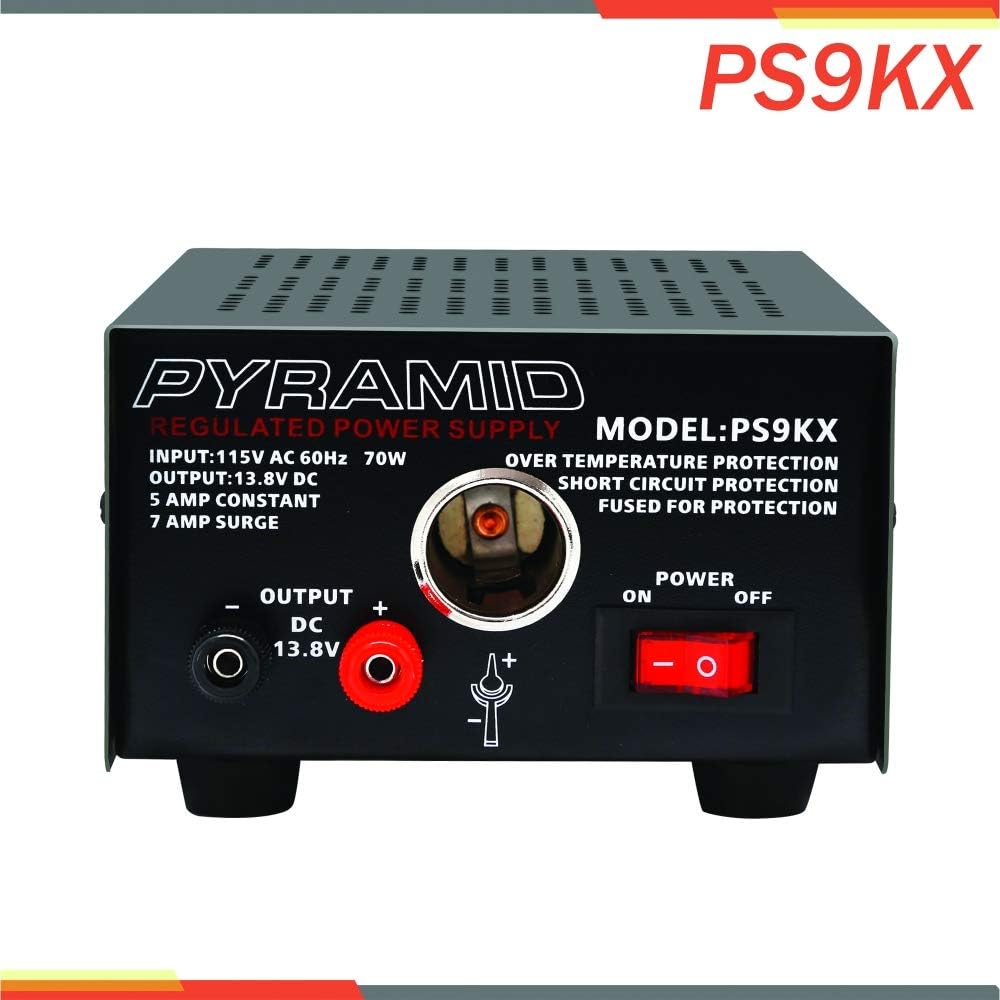 Pyramid PS9KX Universal Compact Bench Power Supply-5 Amp Linear Regulated Home Lab Benchtop Converter w/ 13.8 Volt DC 115V AC 70 Watt Input, Screw Type Terminal, 12V Car Cigarette Lighter: Car Electronics