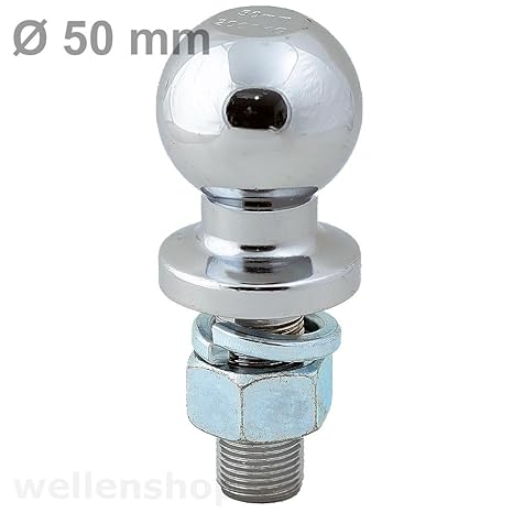 wellenshop universal Kugelbolzen Kugelkopf Anhänger Anhängerkupplung Kupplung Durchmesser: 50 mm bis 2t Anhängerkupplungskuge