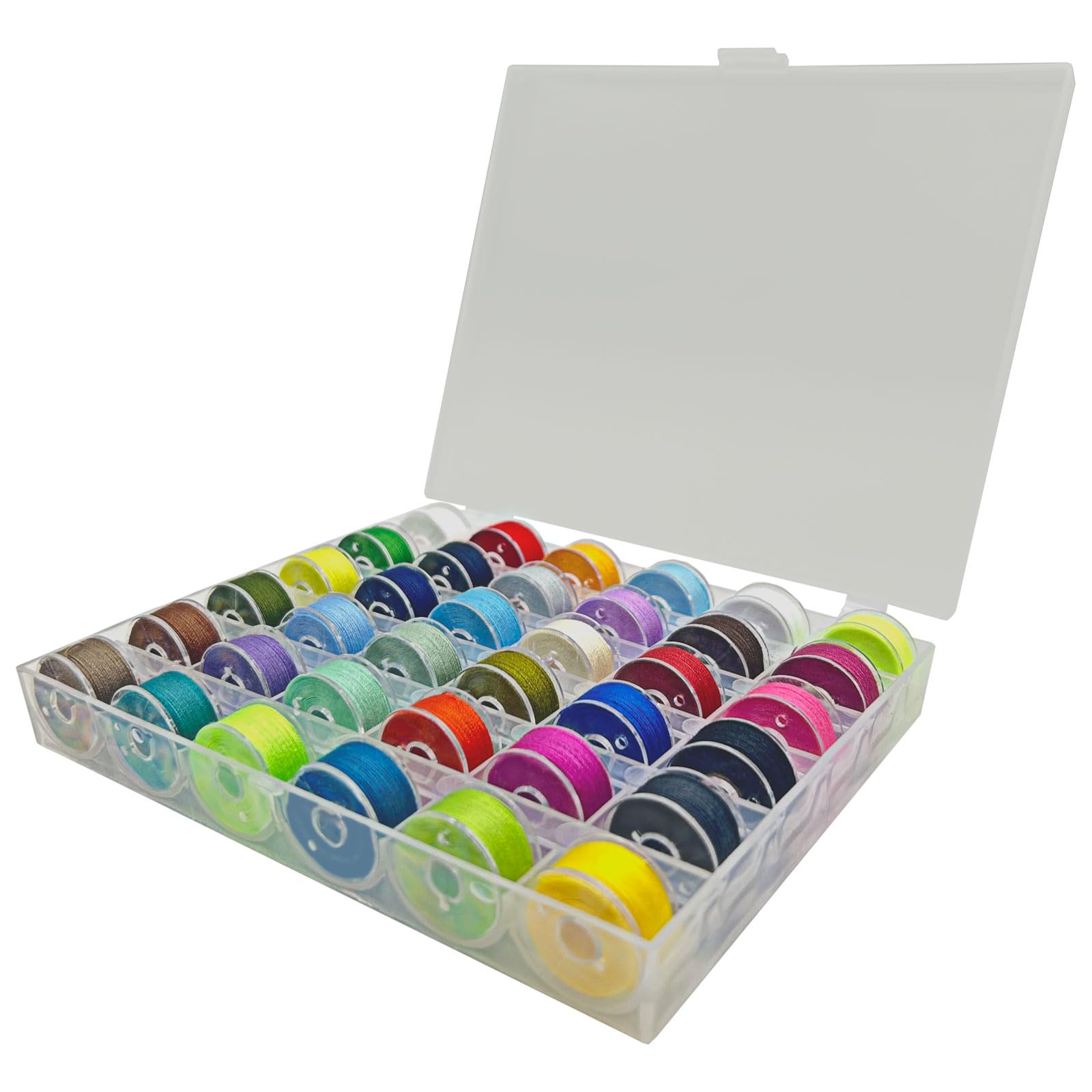 36 Pcs Bobbins for Sewing Machine, Sewing Machine Accessories, Sewing Machine Thread, Pre-Wound Bobbins, Bobbin Case for Brother/Janome/Kenmore/Babylock/Elna/Singer Sewing Machine(Assorted Colors)