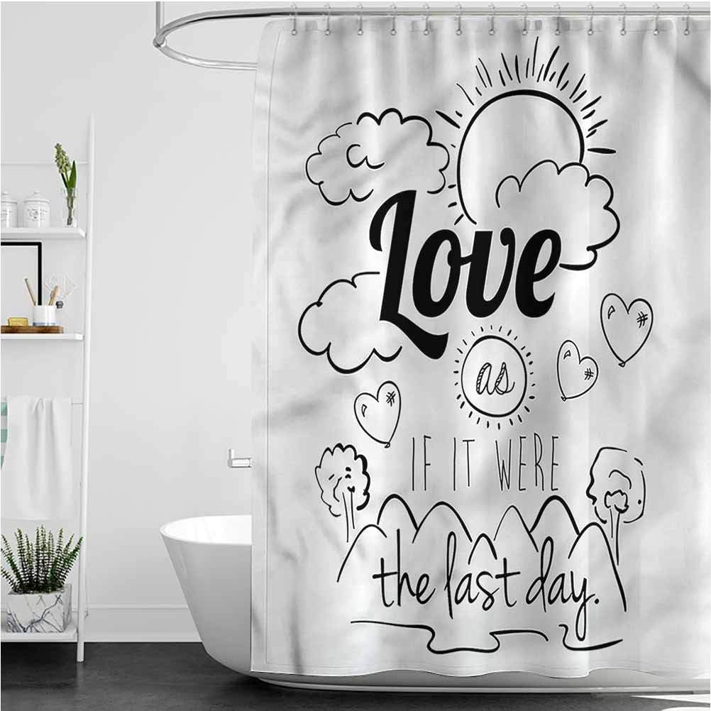 Inspirational Floral Shower Curtain Optimist Message Cloth