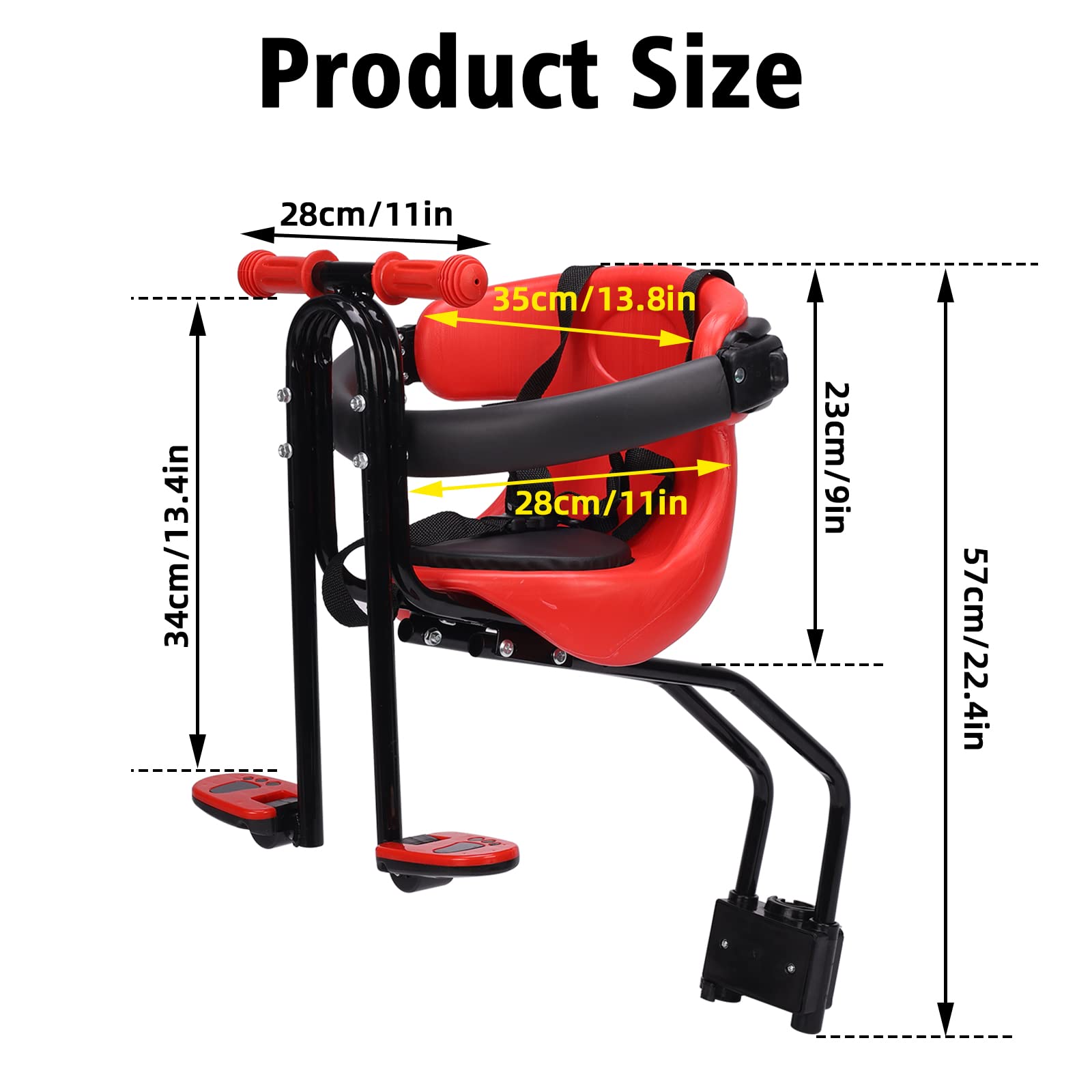 YSONG Kids Bike Seat - Front Mount Baby Bike Seat for Adult Bike, Kid Bike Seat,Child Seat for Bike,Safe and Comfortable