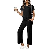 SHEWIN Women Casual Two Piece Sets Ribbed Knit Outfits Airport Pant Clothes 2026