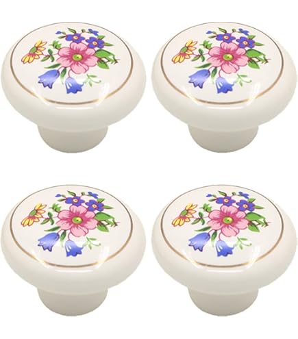 YDDXAQHB 4pcs Petal Handles Zinc Alloy Single Hole Flower
