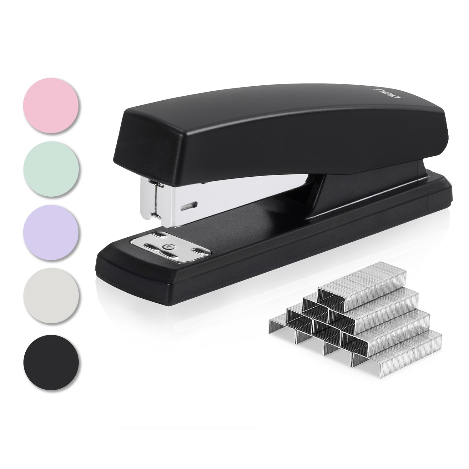 deli Stapler with 640 Staples – Desktop Office Stapler, 25 Sheet Capacity, Compact Stapler and Staples Set for Home, School & Office Stationery Supplies Black