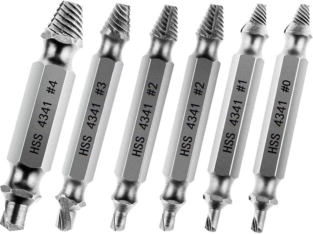 6 Pcs Damaged Screw Extractor and Remove Kit for Stripped Head Screws