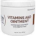 Dynarex Vitamins A & D Ointment, Ointment with Vitamin A and Vitamin D Skin Protectant, for Diaper Rash and Discomfort, White, 4-15 oz Jars of Dynarex Vitamins A & D Ointment