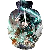 CHLOBLOM Adult Deku Hoodies Cosplay Costume Shoto Novelty Pullover Sweatshirt