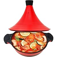 WINSDOM Aluminum Nonstick Tagine Pot Moroccan for Cooking with Cone-shaped Lid, Cast Base and Lid, Dishwasher safe,11…