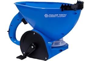 EarthWay Polar Tech 94014 4 LB Ice Melt Hand Spreader with Built-in Ergonomic Trigger for Comfort and Adjustable Reel Control and Sealed Gearbox and High-Speed Crank