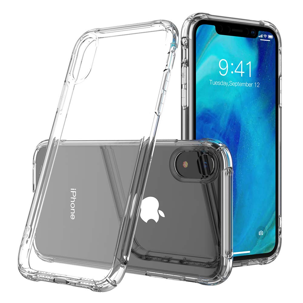 iPhone XR Case, Y&R Direct Crystal Clear Cases for iPhone XR 6.1'', Slim Soft TPU Cover, Supports Wireless Charging, Shock Resistant, Anti-Yellowing, Protector for Camera Lens and Front Screen