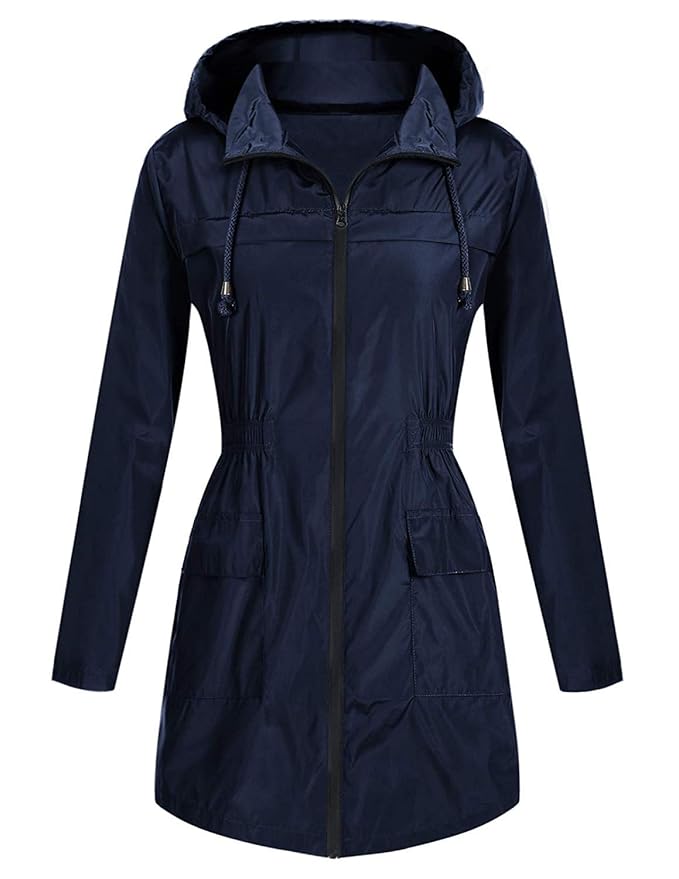 Bemobeauty Women's Lightweight Waterproof Rain Jacket Outdoor Active