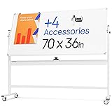 Rolling Dry Erase Board 70 x 36 - Large Portable