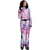 BGX Women Ski Suit One Piece Snowsuit Snowboard Slim Fit Insulated Jumpsuit Waterproof Windproof Winter Sports Warm(M,PPL Glx)