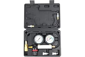Gnhydxfe TU-21 Engine Cylinder Leak Down Tester Kit, Automotive Engine Compression Leakage Test Kit for Cars Trucks Motorcycles (Black)