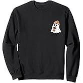 Spooky Season Cute Retro Ghost Ice Coffee Halloween Costume Sweatshirt
