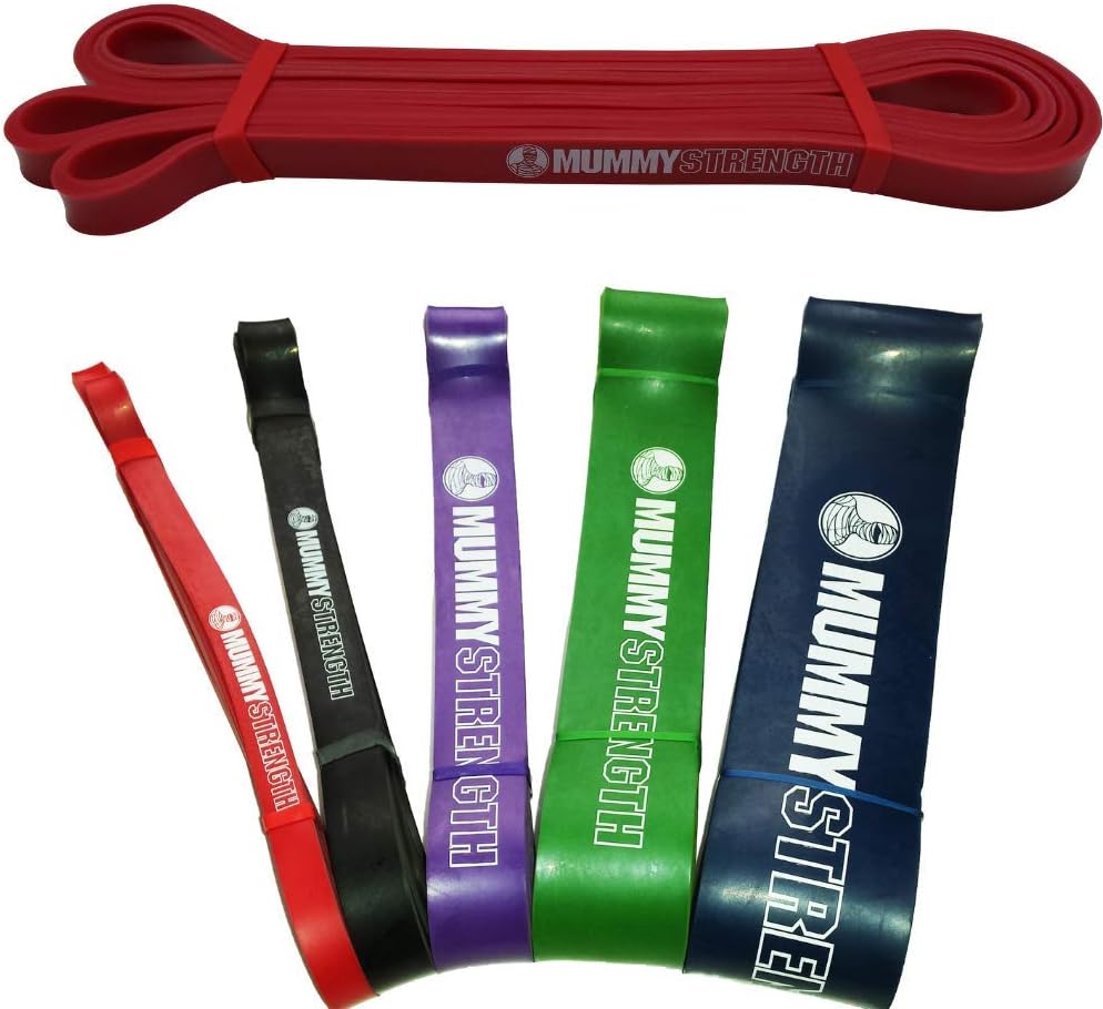 MummyStrength Pull Up Assist Band | Stretch Resistance Pull-up & Mobility Bands | Perfect For Pull-ups, Chin ups & Powerlifting. Works with Any Pullup Bar or Station. SINGLE BAND