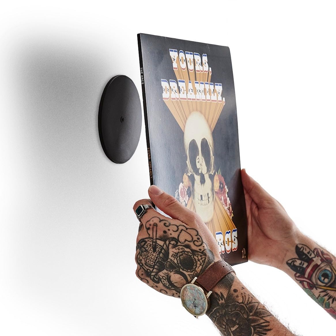 Twelve Inch 4ECO Vinyl Record Display on Your Wall - Album Cover With no Frames or Visible Support - Record Storage - Bamboo - Natural