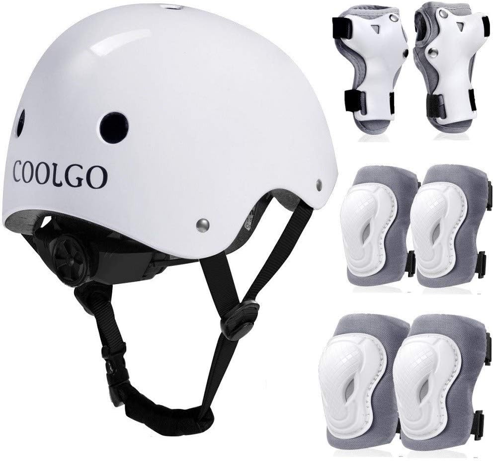 COOLGO Kids Child Bike Helmet and Pad Set for 38 Years Children