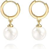 SOFYBJA Small 18K Gold Plated Huggie Hoop Earrings Drop Dangle Post Earrings Hanging Lightweight Handmade Jewelry for women