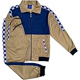 Royal Threads Canada Men’s Tracksuit Checker Boxed Track jacket & Track pants Full Suit Matching Jogging Set